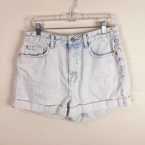 BDG White Denim Striped Shorts High Waisted Urban Outfitters Size 30